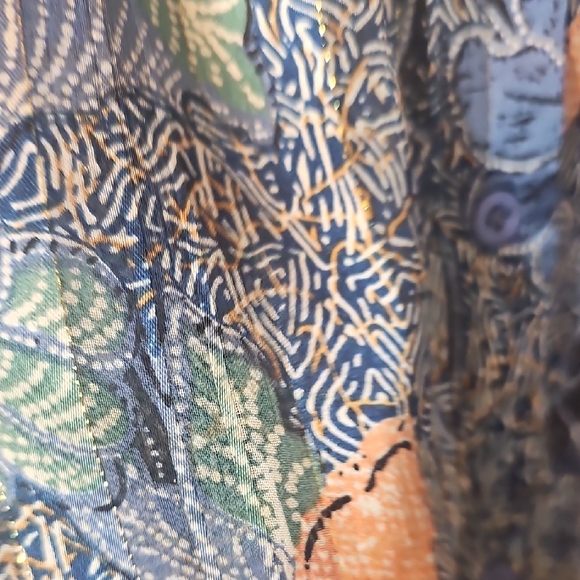 Stylish Blue and Orange Floral Blouse - Picture 5 of 9